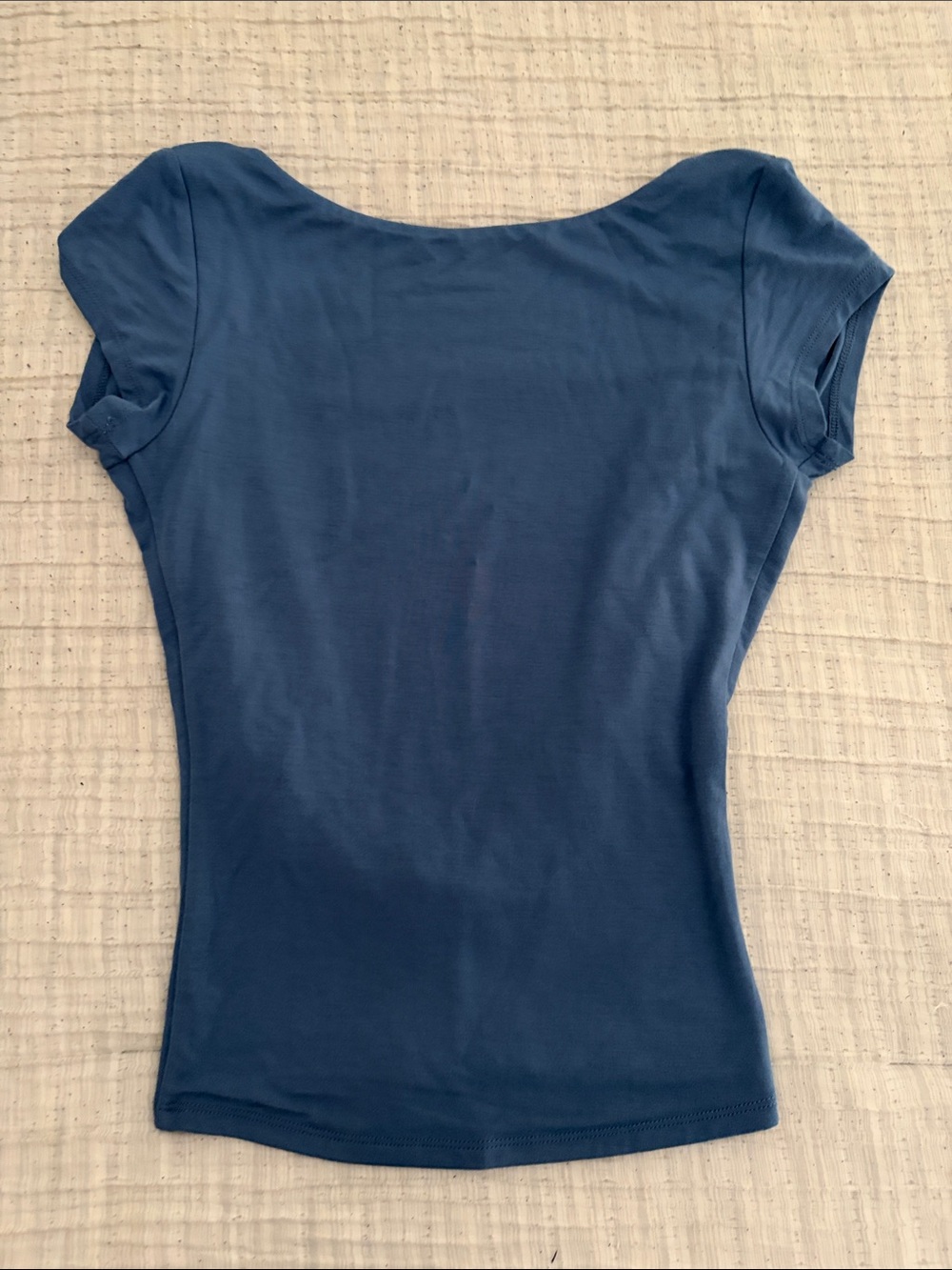 Garage Blue Scoop open back Short Sleeve Top